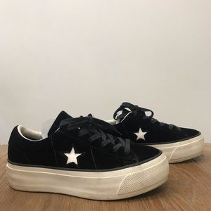 Converse One star platform velvet sneaker